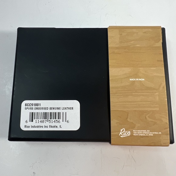 San Antonio Spurs Embossed Genuine Leather Credit Card Wallet NBA Brown - Picture 3 of 5